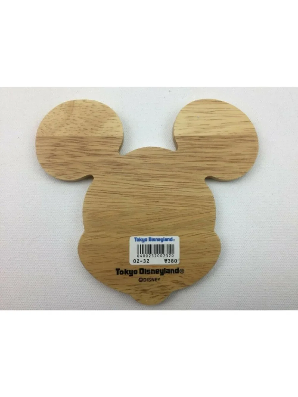 Disneyland Tokyo Souvenir Wooden Drink Coaster Mickey Mouse Ears Gloves Brown